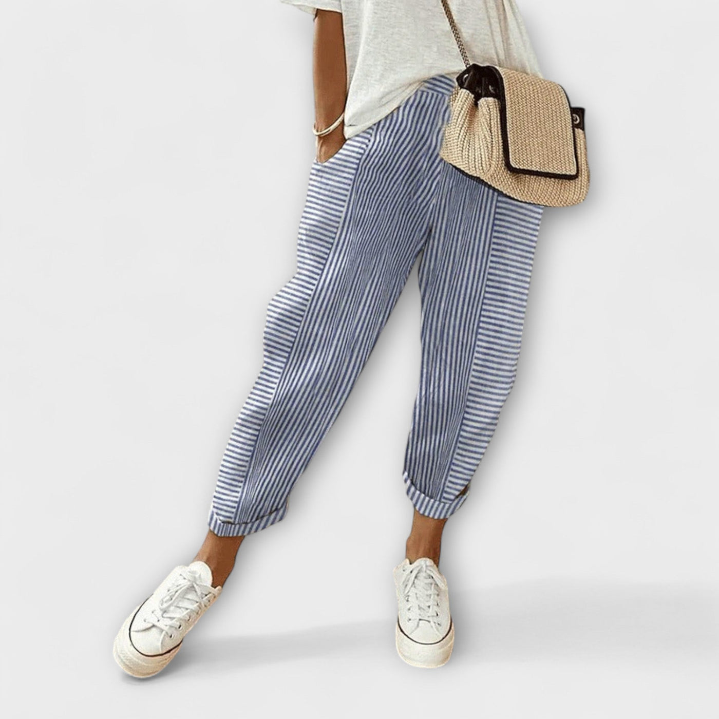 Sanne - Comfortable Striped Pants
